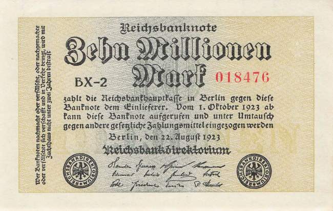 10 Millionen Mark 1923